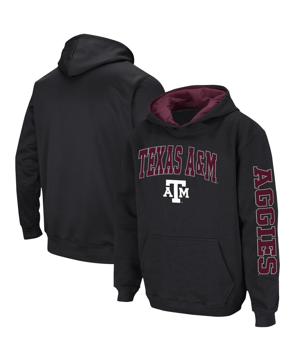 Colosseum Big Boys Texas A&m Aggies 2-hit Team Pullover Hoodie In Black