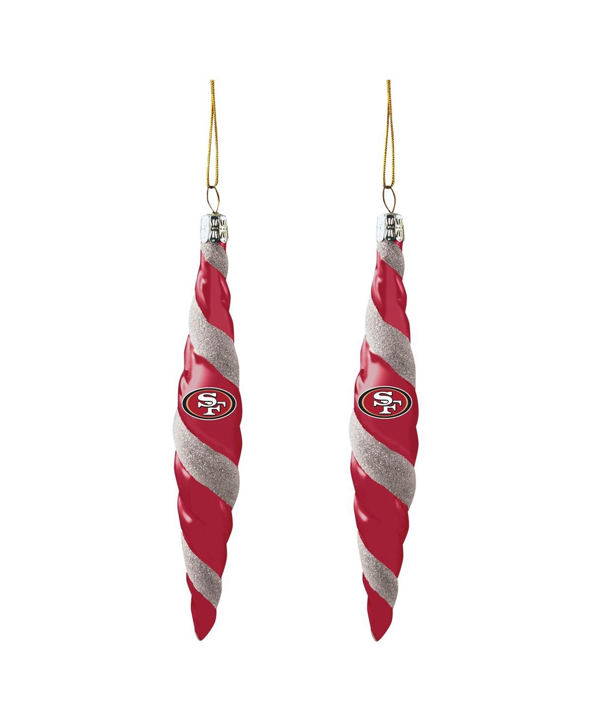 Memory Company San Francisco 49ers Two-pack Swirl Blown Glass Ornament Set In Multi