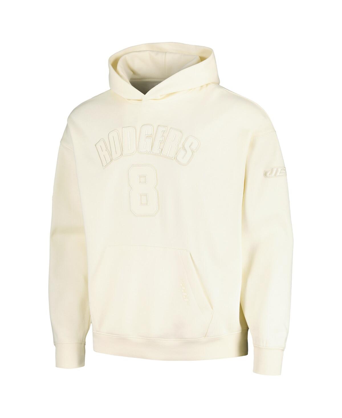 Pro Standard Men's  Aaron Rodgers Cream New York Jets Player Name And Number Pullover Hoodie In Cream