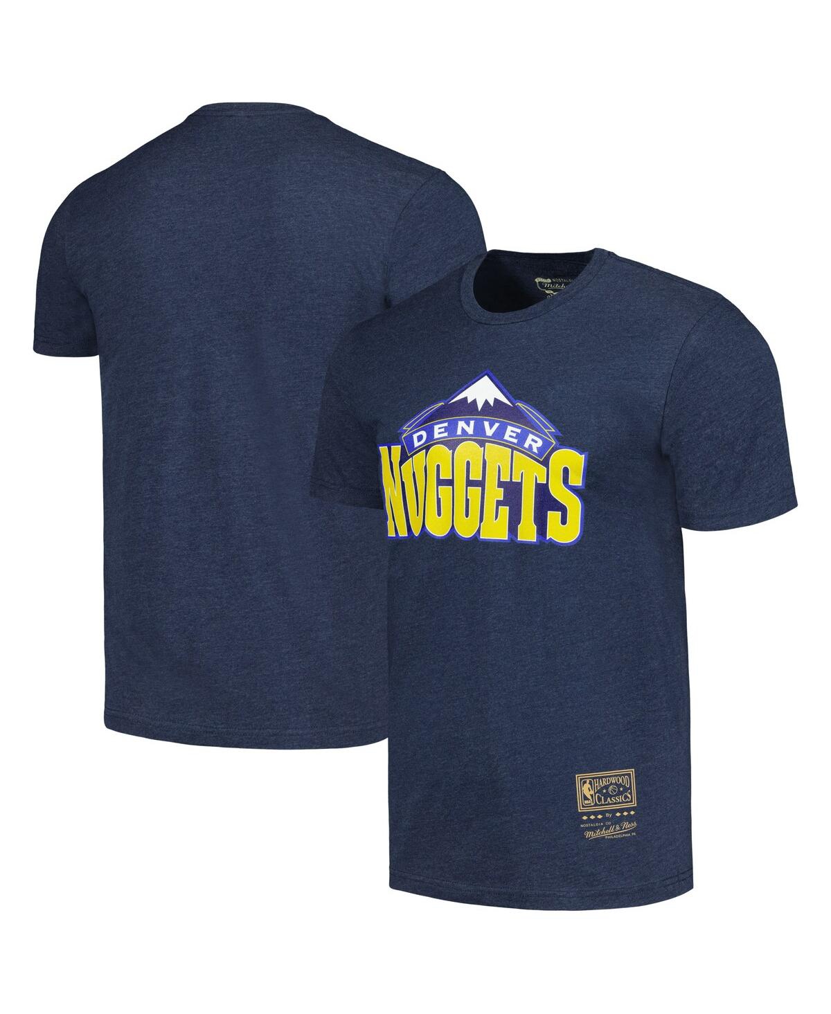 Shop Mitchell & Ness Men's And Women's  Navy Denver Nuggets Hardwood Classics Mvp Throwback Logo T-shirt