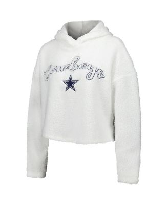 Women's  White Dallas Cowboys Fluffy Pullover Sweatshirt and Shorts Sleep Set