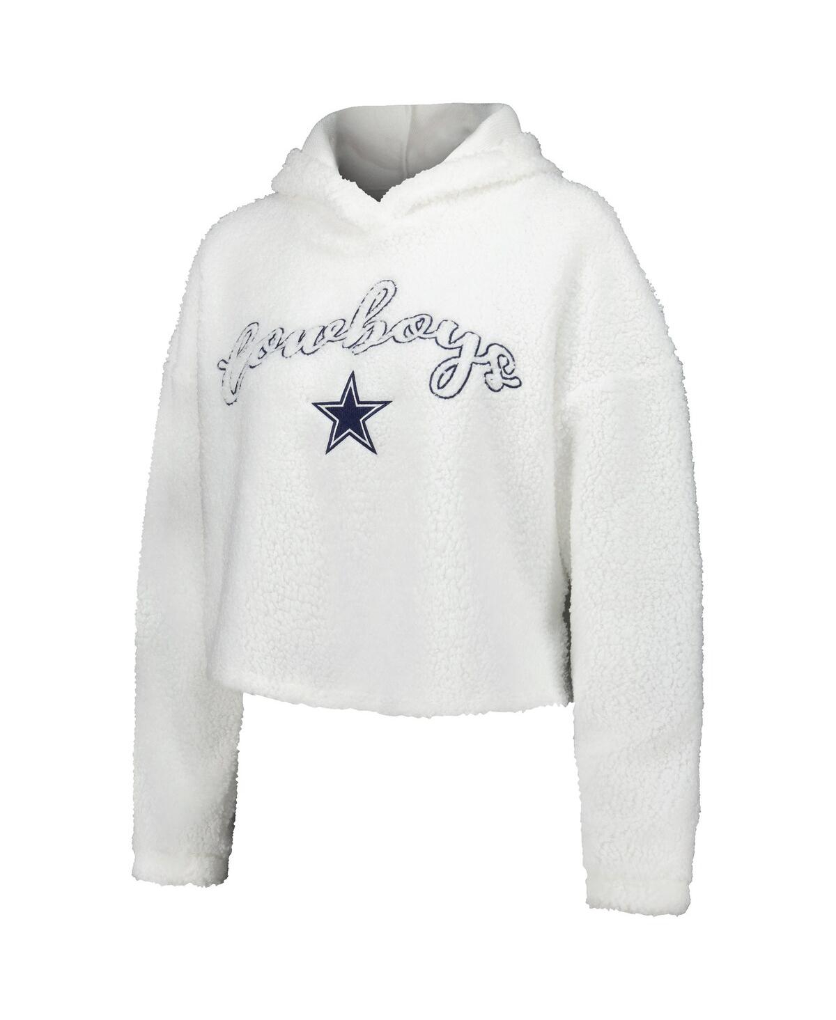 Shop Concepts Sport Women's  White Dallas Cowboys Fluffy Pullover Sweatshirt And Shorts Sleep Set