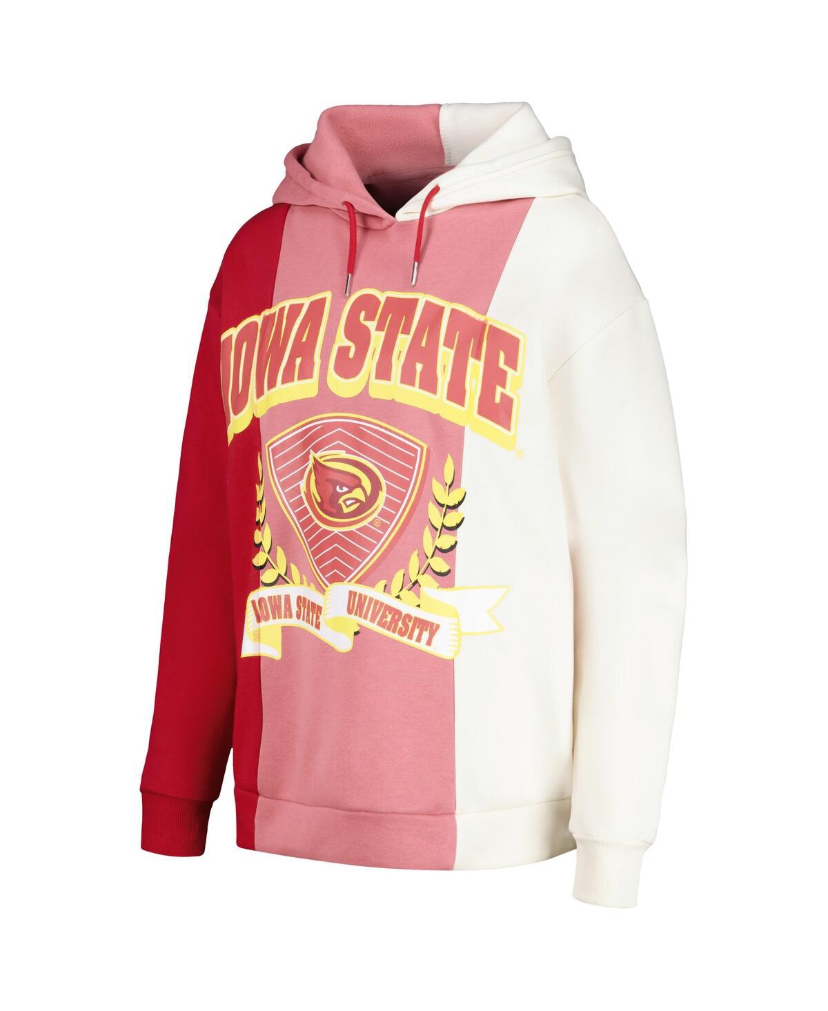 GAMEDAY COUTURE WOMEN'S GAMEDAY COUTURE CARDINAL IOWA STATE CYCLONES HALL OF FAME COLORBLOCK PULLOVER HOODIE 