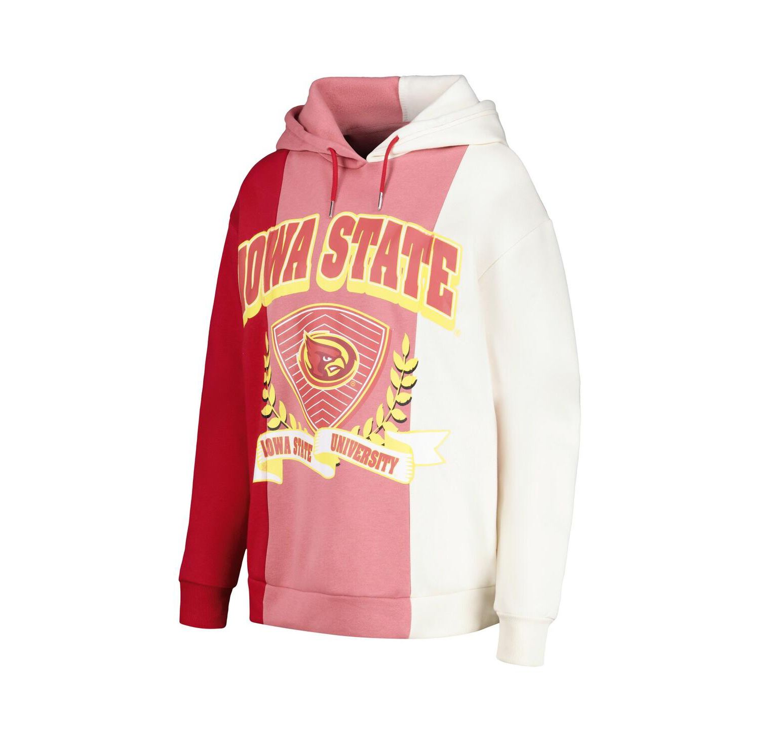 Women's Cardinal Iowa State Cyclones Hall of Fame Colorblock Pullover Hoodie