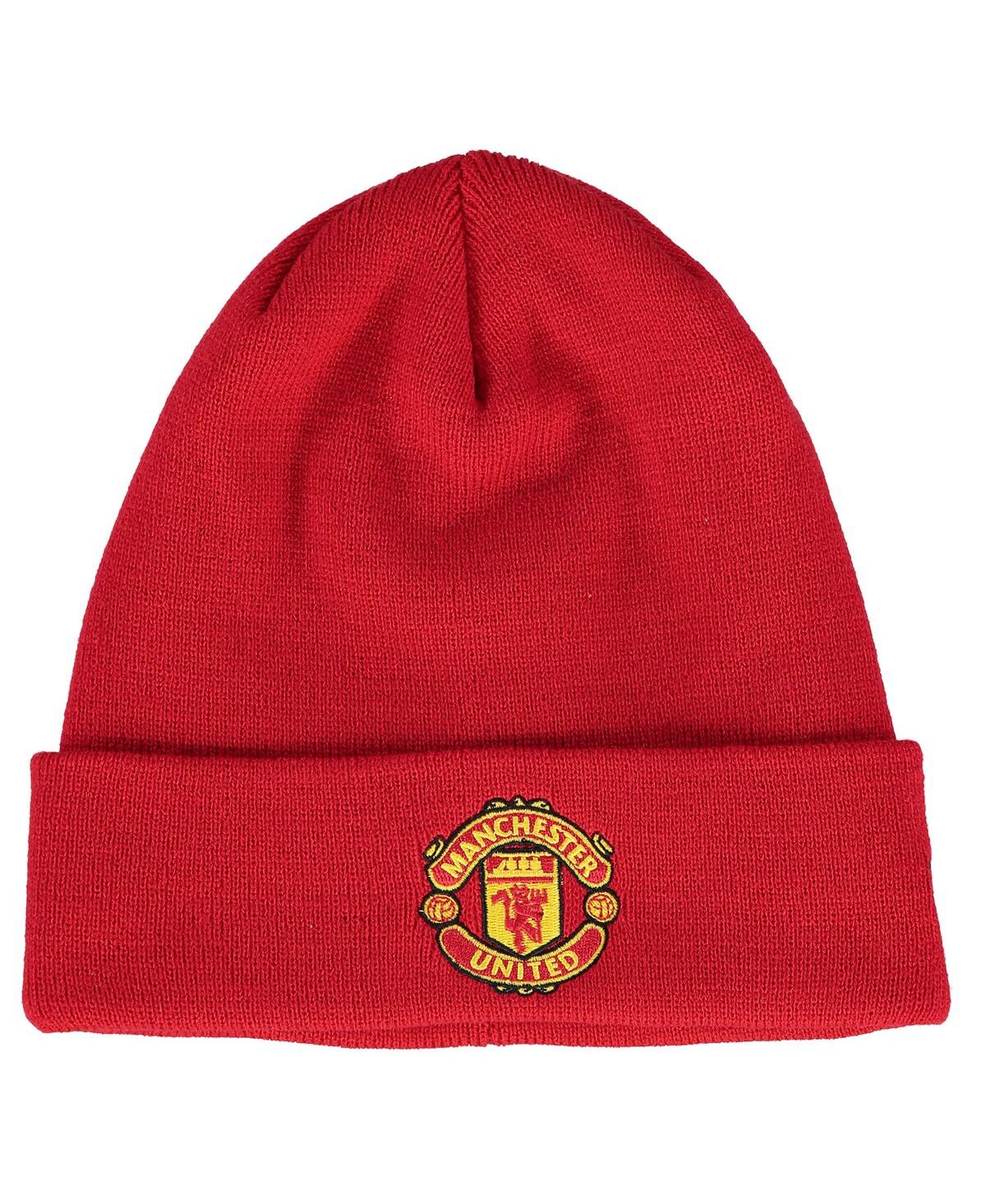 New Era Men's And Women's  Red Manchester United Basic Cuffed Knit Hat
