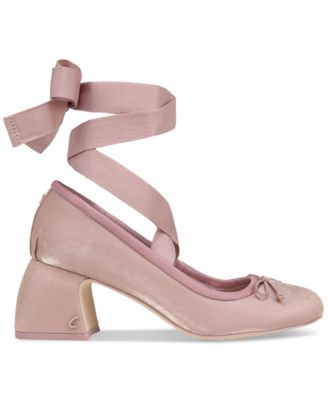 Della Lace-Up Block-Heel Ballet Pumps