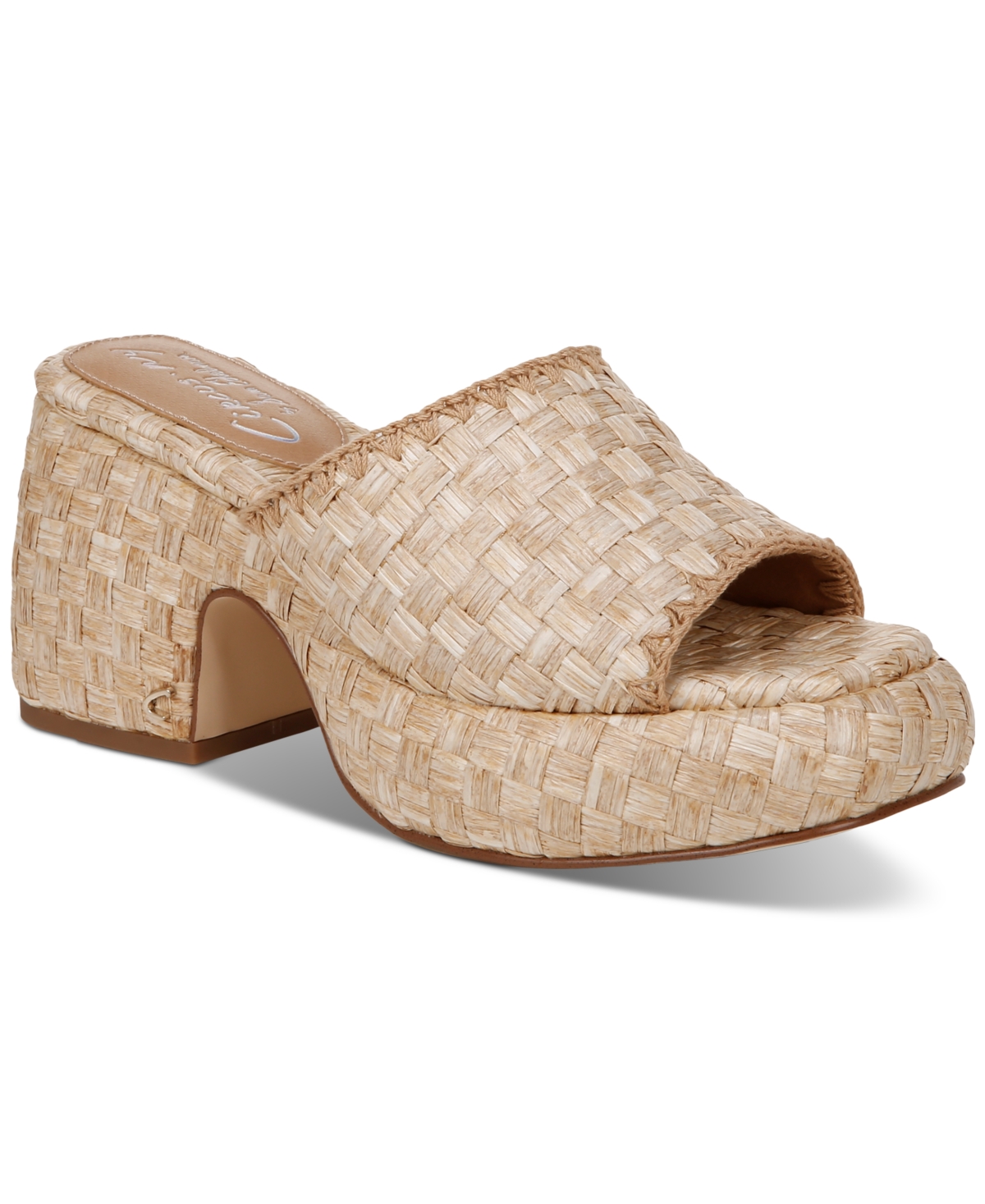 Women's Ilyse Platform Woven Stitched Sandals - Bleached Beechwood Raffia