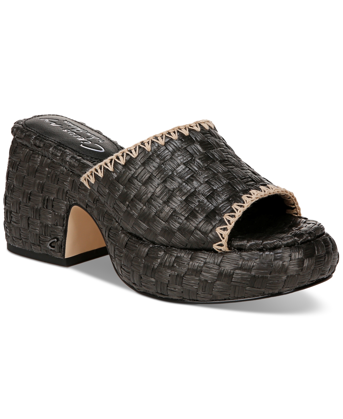 Women's Ilyse Platform Woven Stitched Sandals - Bleached Beechwood Raffia