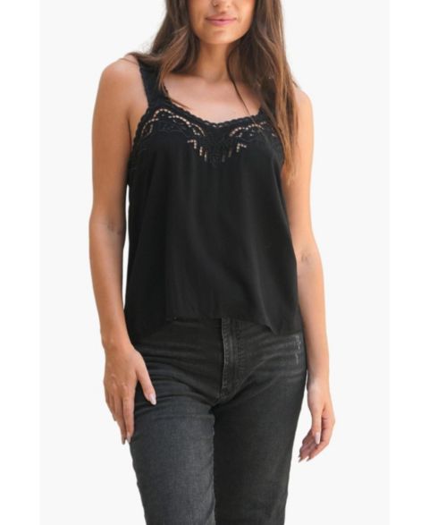 Женский топ Paneros Clothing Embroidered Iris Camisole, цвет: Чёрный