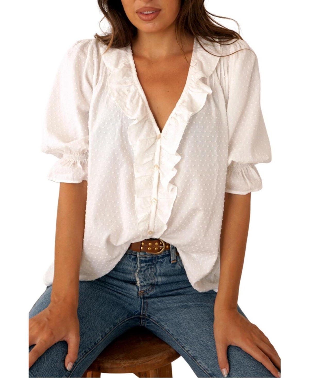 Paneros Clothing Women's Short Sleeve Cotton Chloe Shirt