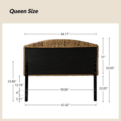 Evita Deverson Tropical Rattan qQueen Headboard
