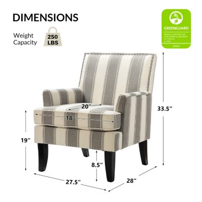 Herrera Classic Upholstered Armchair with Nail Head Trim
