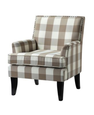 Herrera Classic Upholstered Armchair with Nail Head Trim