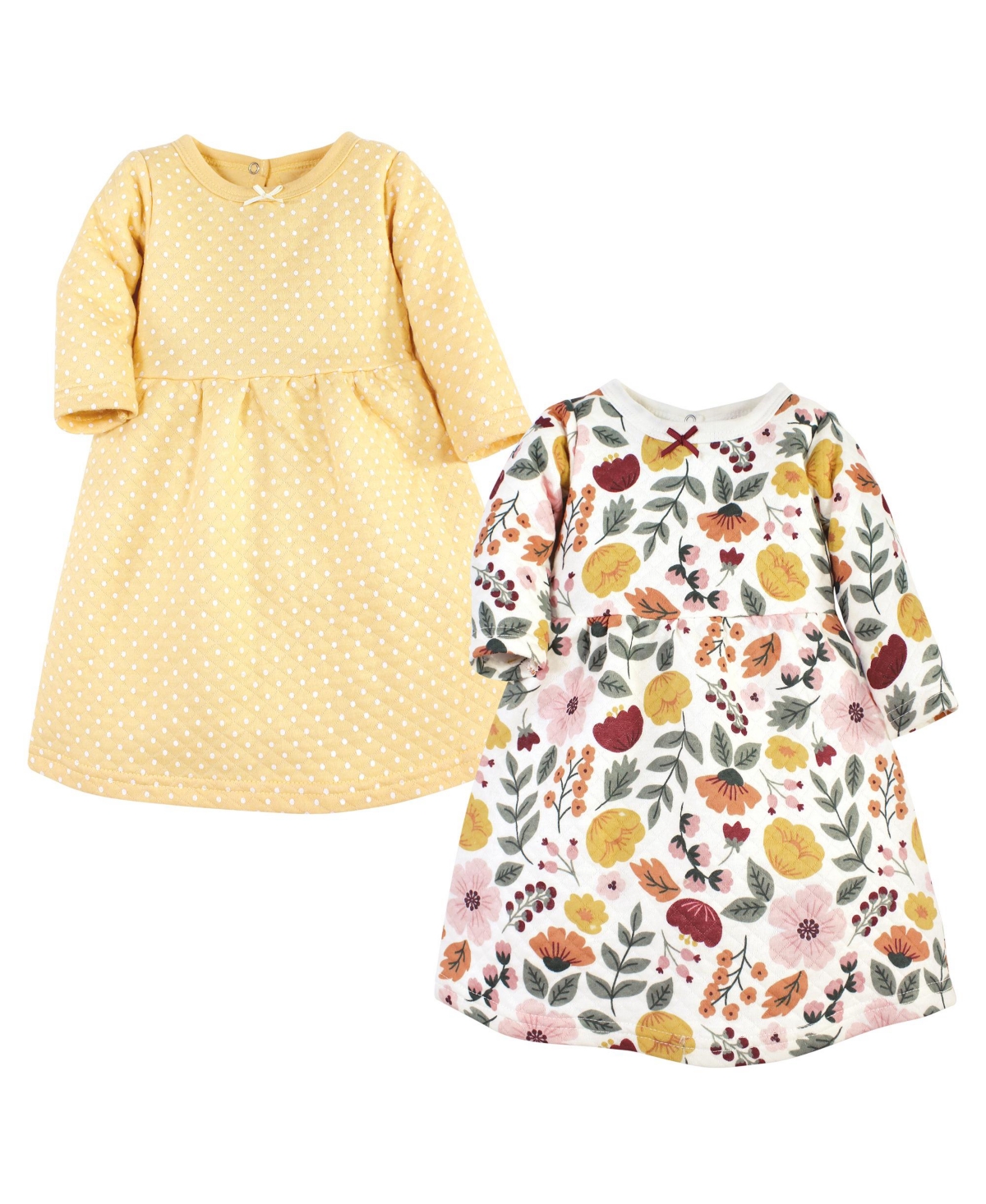 Hudson Baby Baby Girls Hudson Twin Long-Sleeve Dress Bundle - Fall botanical