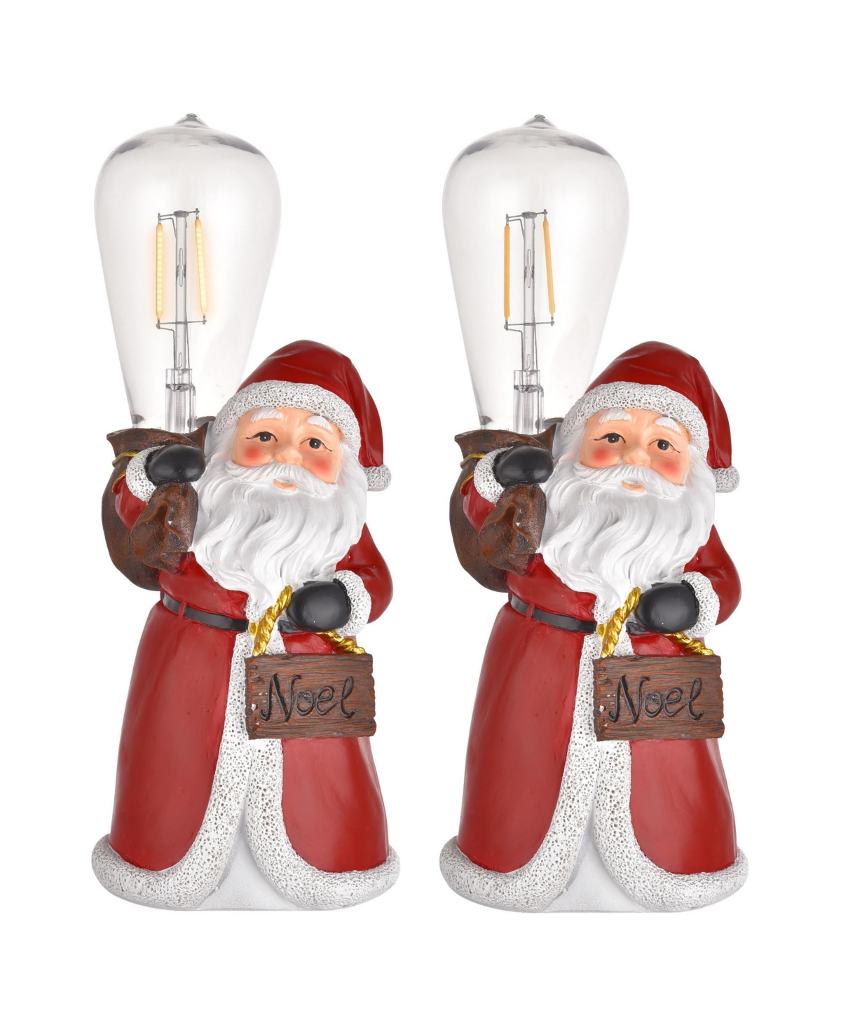 Yescom Resin Santa Claus Light Christmas Party Tabletop Decoration With Led Lamp 2 Pack In Pattern