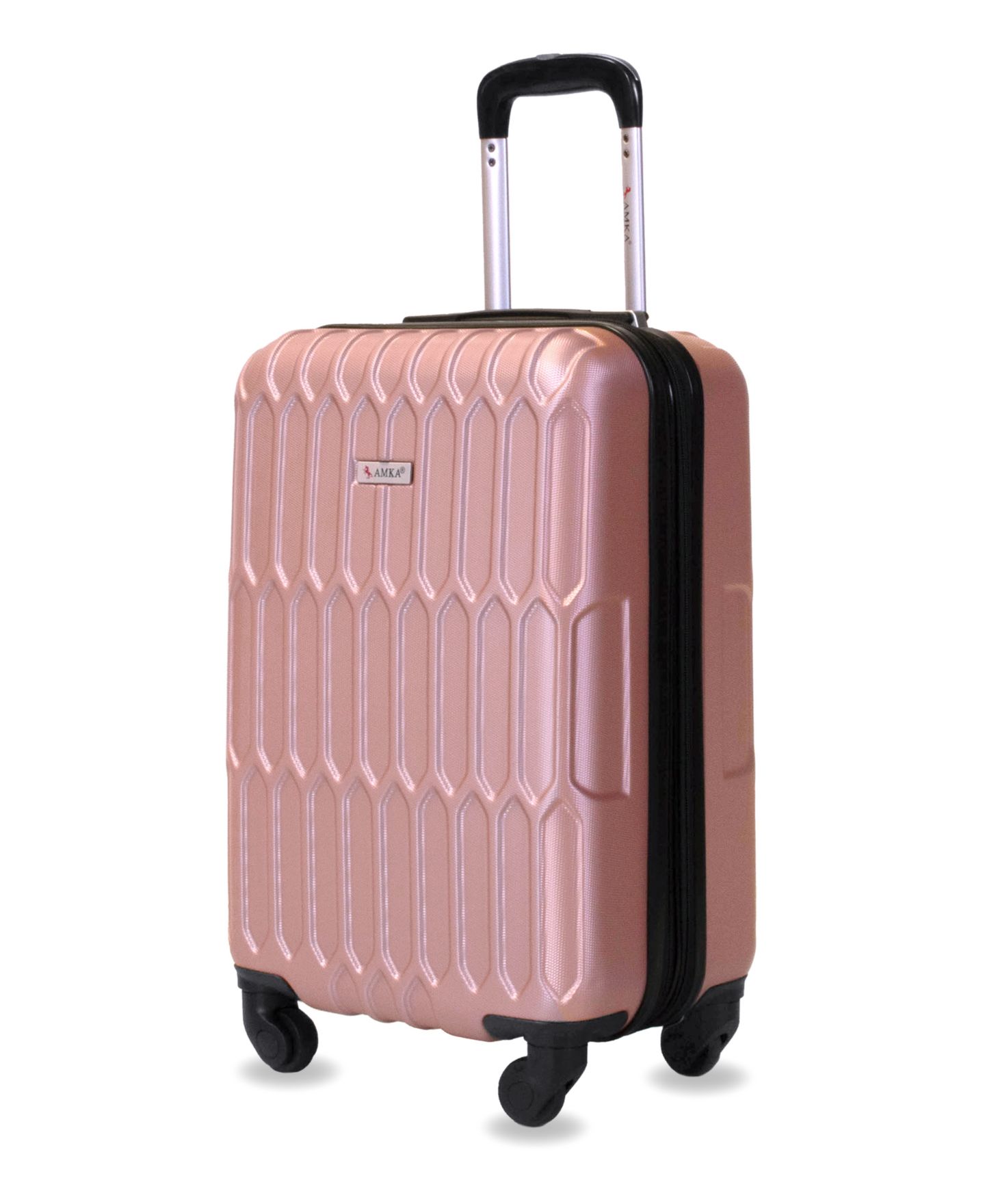 Чемодан AMKA Honeycomb 20" Carry-On Expandable Spinner Suitcase, цвет: Розовое золото — фото 1
