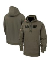 Jordan university of michigan football heather 2025 navy travel full zip hooded sweatshirt