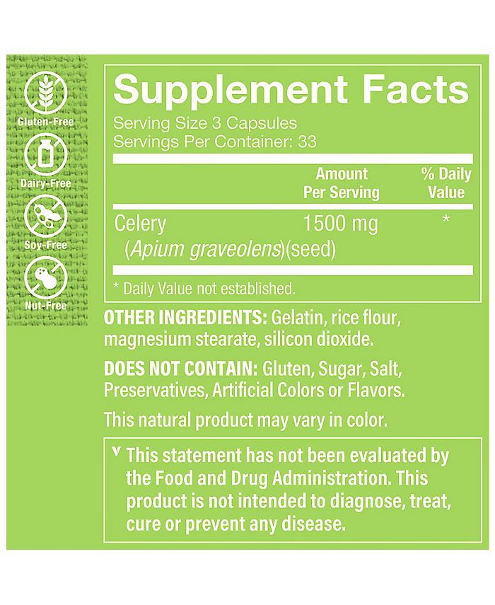 The Vitamin Shoppe Celery Seed Promotes Healthy Digestion 1,500 MG Per Serving (100 Capsules