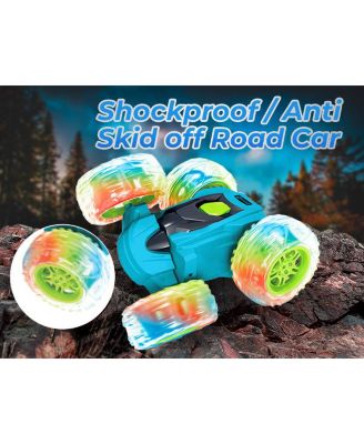 Remote Control Car SC3 -Stunt Car Toy, 4WD Double Sided 360° Rotating RC -Blue