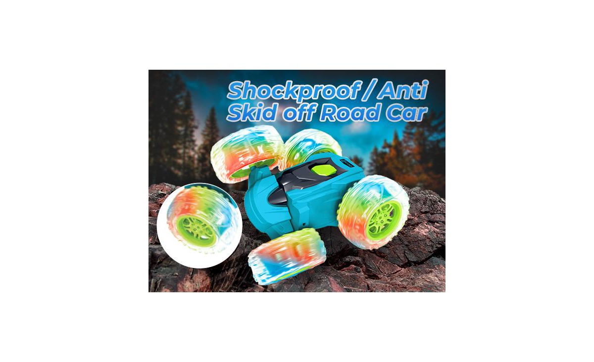 Contixo Remote Control Car SC3 -Stunt Car Toy, 4WD Double Sided 360° Rotating Rc- Blue