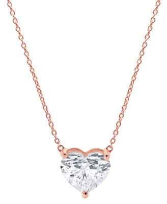 Badgley Mischka Certified Lab Grown Diamond Heart Solitaire Pendant Necklace 2 ct tw in 14k Gold 16 2 extender - Rose Gold 2775$