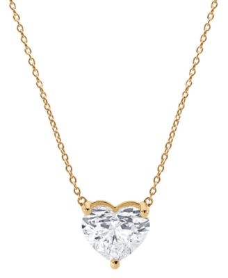 Badgley Mischka Certified Lab Grown Diamond Heart Solitaire Pendant Necklace 2 ct tw in 14k Gold 16 2 extender - Yellow Gold 2775$