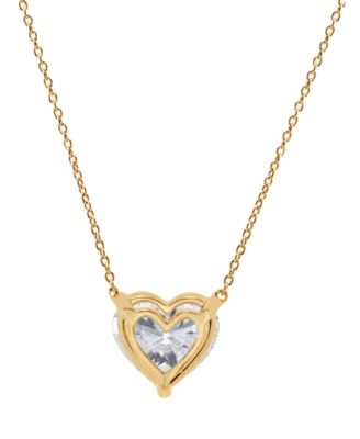 Certified Lab Grown Diamond Heart Solitaire Pendant Necklace (2 ct. t.w.) in 14k Gold, 16" + 2" extender