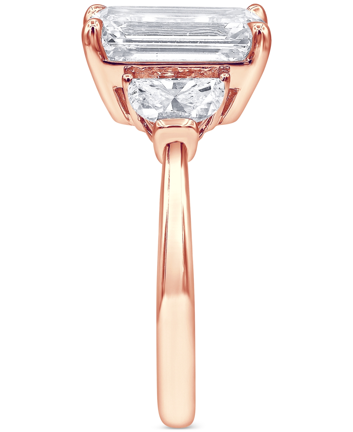 Badgley Mischka Certified Lab Grown Emerald Diamond Three Stone Engagement Ring (4-5/8 ct. t.w.) in 14k Gold