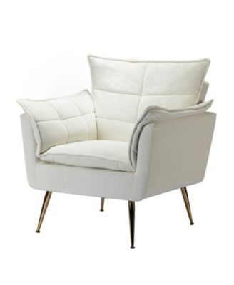 Velvet Accent Chair with Gold Legs