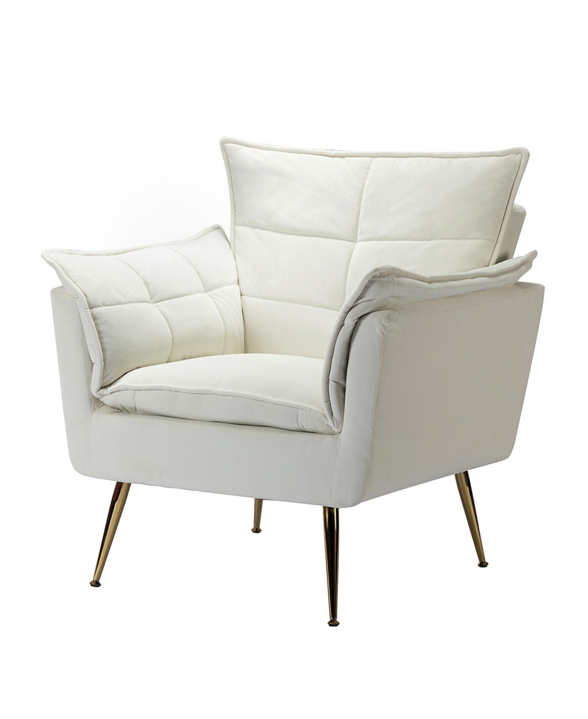 Hulala Home Velvet Accent Chair with Gold Legs for Living Room Bedroom