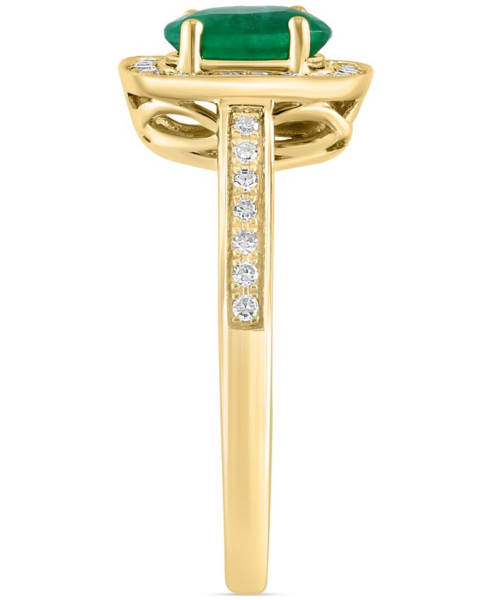 EFFY Collection EFFY® Emerald (3/4 ct. t.w.) & Diamond (1/6 ct. t.w ...