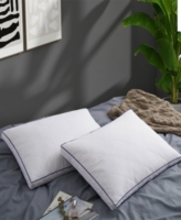 Unikome Quilted Feather and Down Gusseted Standard 2 Piece Bed Pillows Set - White