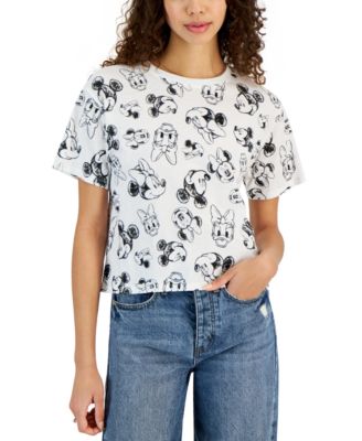 Juniors' Mickey & Friends Crewneck Graphic Tee