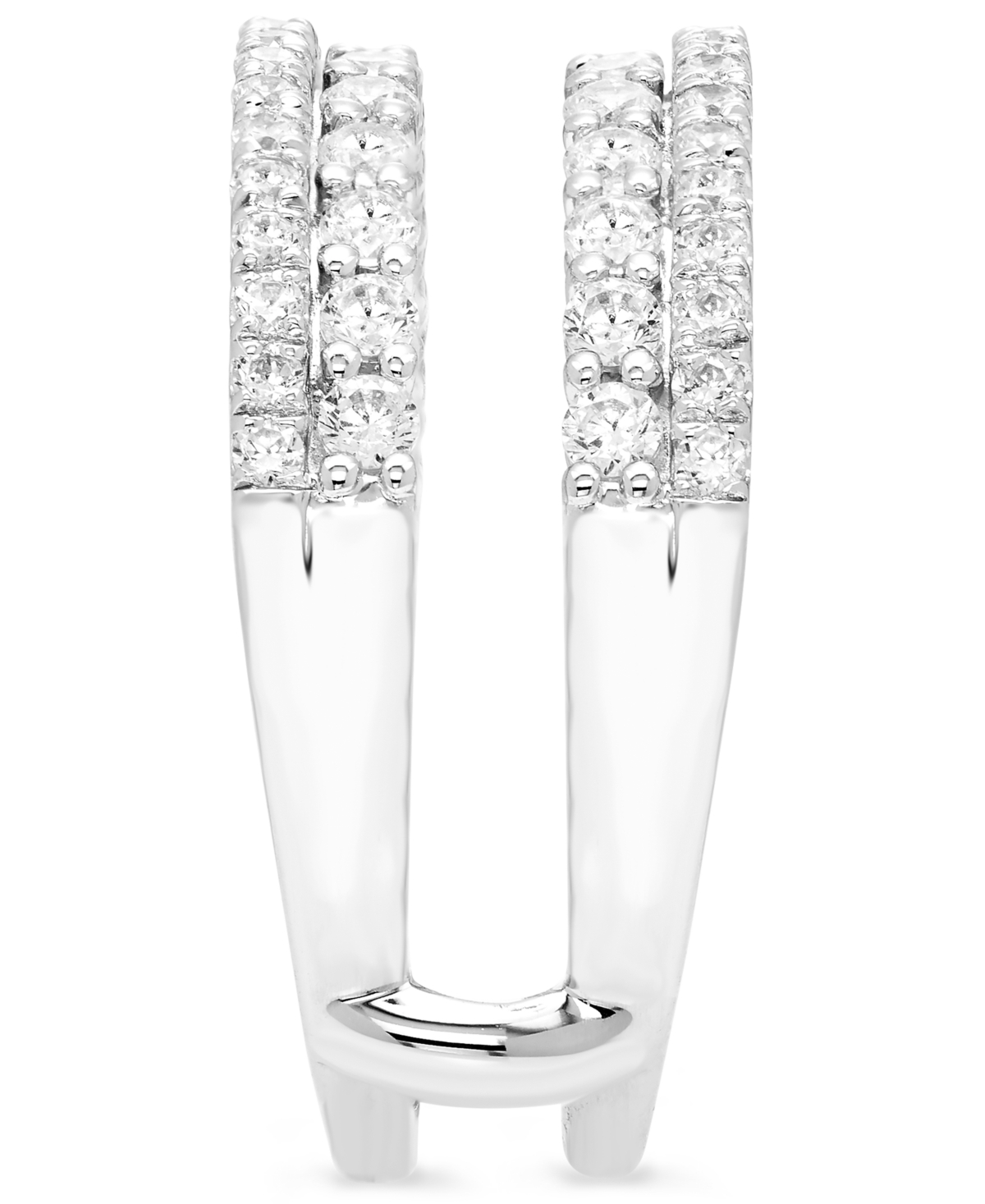 Macy's Diamond Double Row Guard Enhancer (1 Ct. T.w.) In 14k White Gold In White Gold