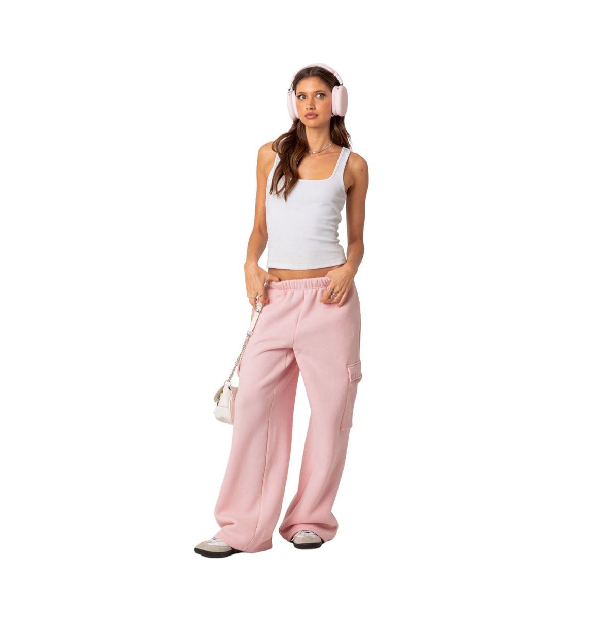 Edikted Women's Wide Leg Cargo Sweatpants