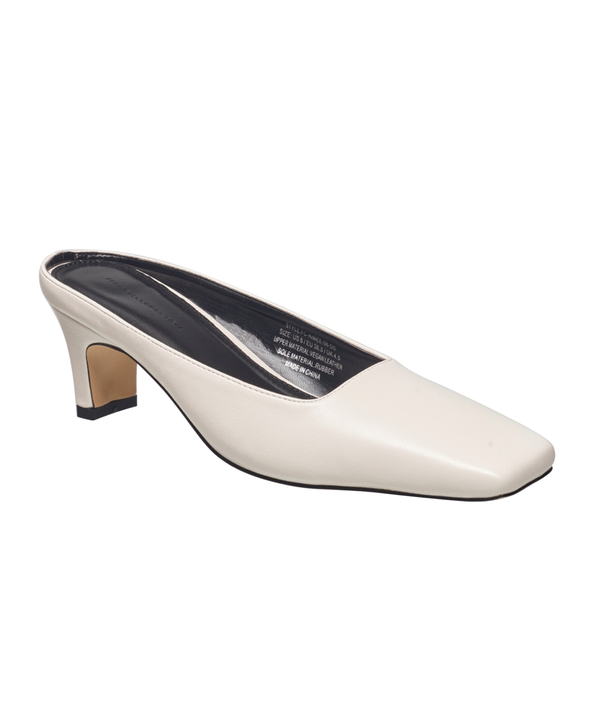 Shop French Connection Women's Aimee Closed Toe Mules In White- Faux Leather