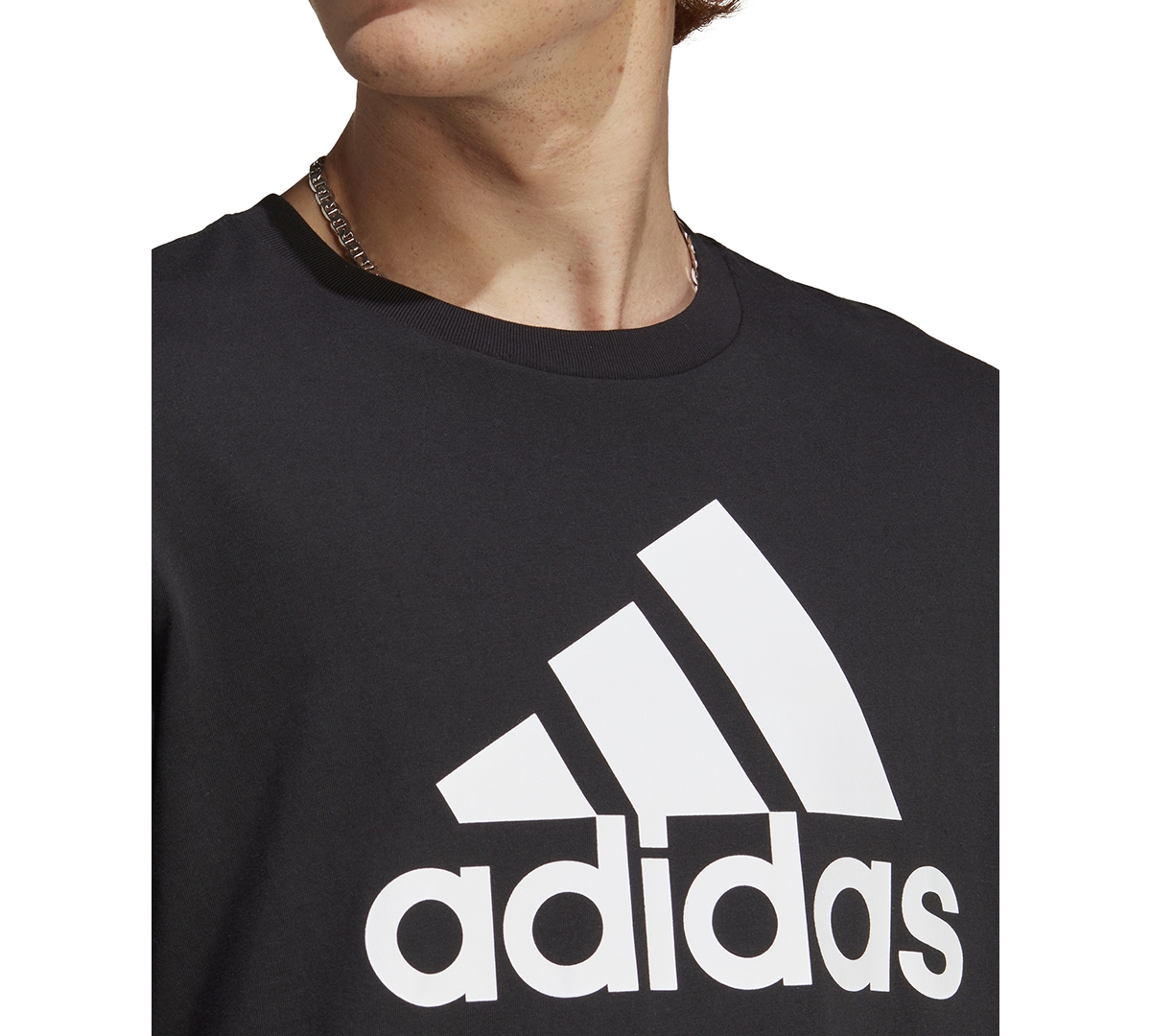adidas Men's Basic Badge of Sport Long-Sleeve Crewneck T-Shirt -wht