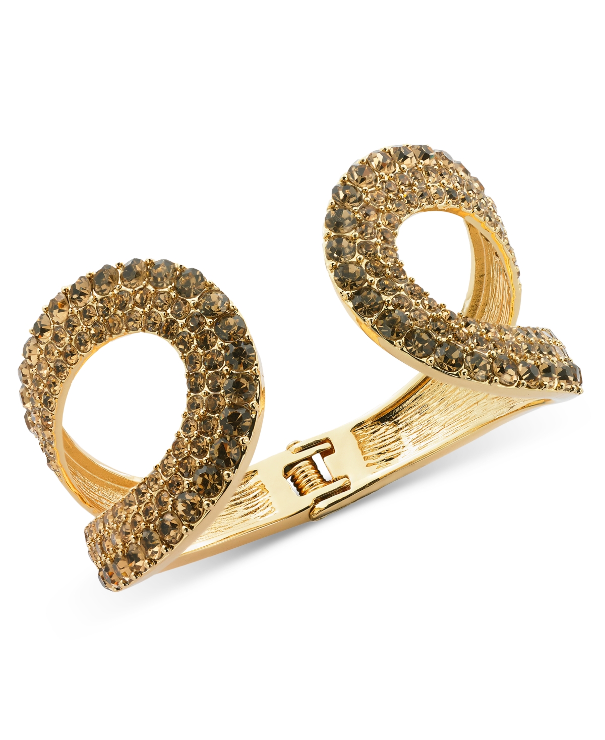 Shop Inc International Concepts Gold-tone Ombre Pave Openwork Cuff Bracelet, Created For Macy's In Purple