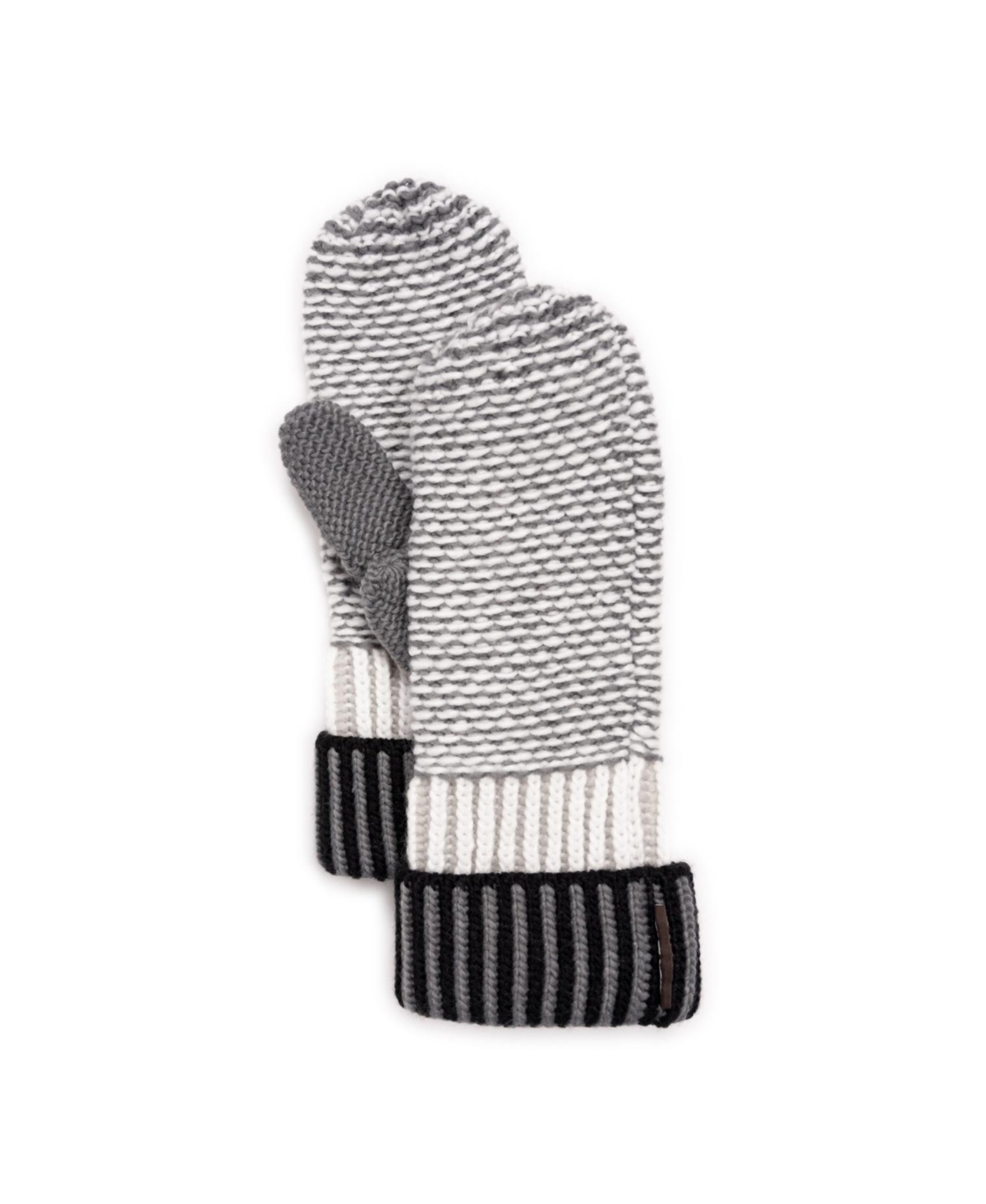 Women's Textured Mitten Gloves - Dark chocolate