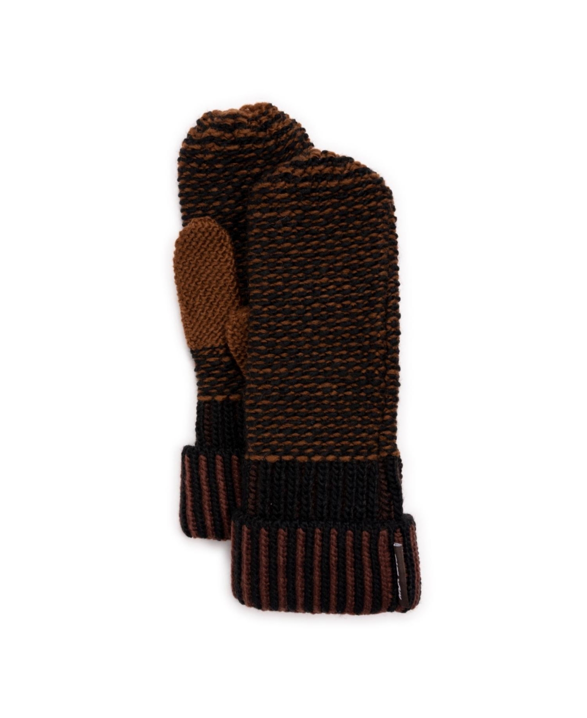 Women's Textured Mitten Gloves - Dark chocolate