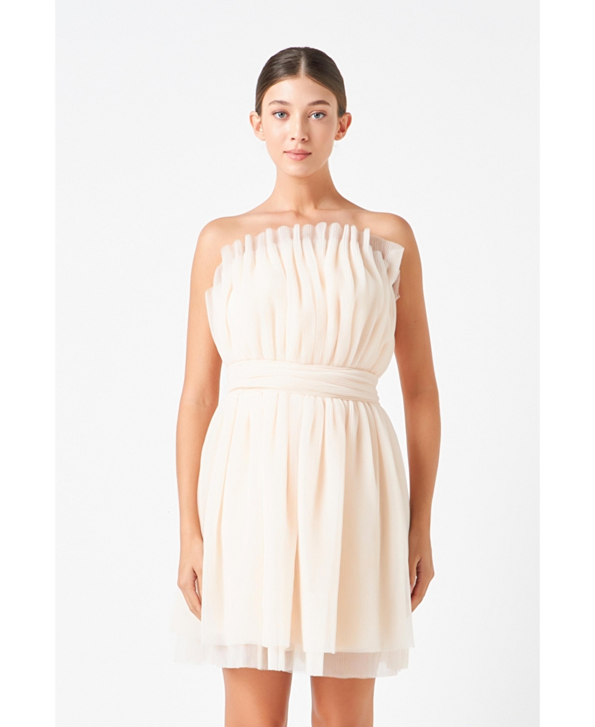 Women's Strapless Mini Tulle Dress