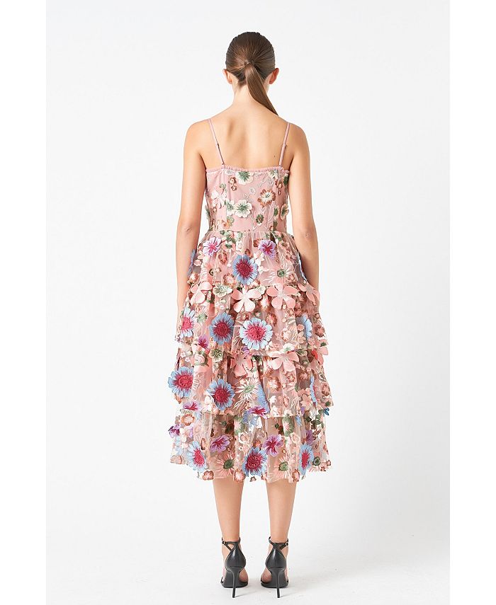 endless rose Women's Floral Embroidered Midi Dress - Macy's