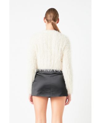 Women's Long Sleeve Cropped Sweater