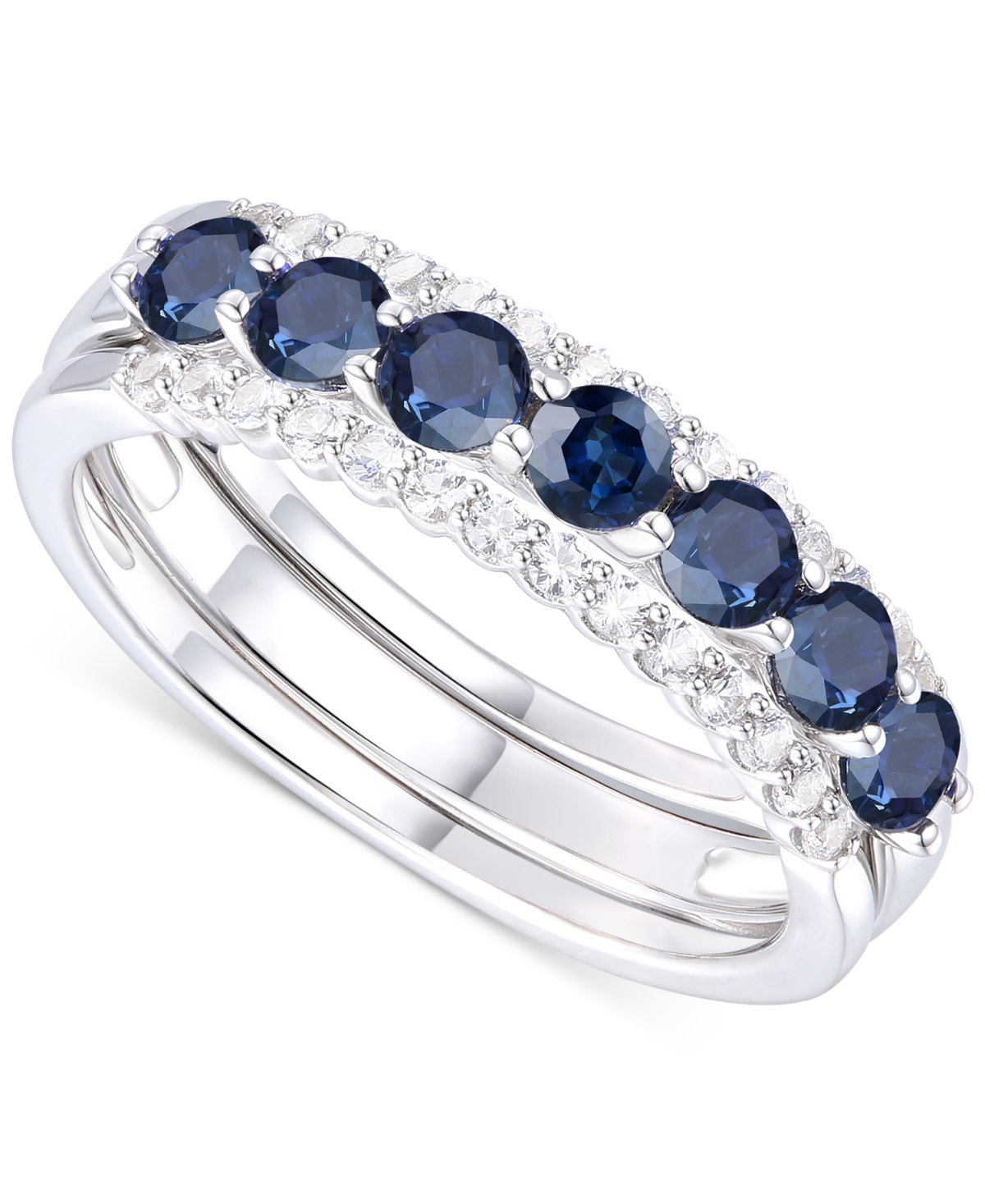 2-Pc. Set Emerald (7/8 ct. t.w.) Ring & Diamond Enhancer (1/4 ct. t.w.) in 14k Gold (Also in Ruby and - Sapphire