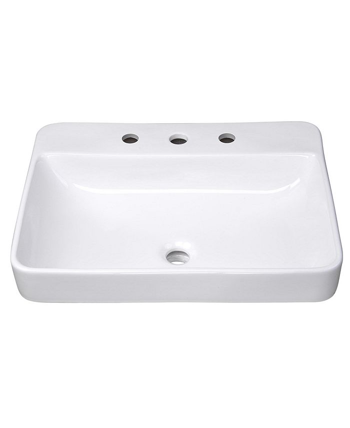 Aquaterior Above Counter Semi Recessed Vessel Sink Faucet Chrome Drain