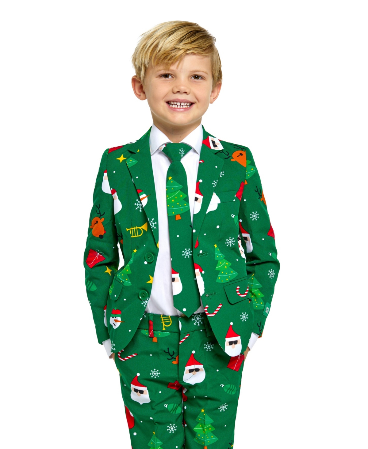 OppoSuits Toddler and Little Boys Festivity Christmas Party Outfit Including Blazer, Pants and Tie Suit Set