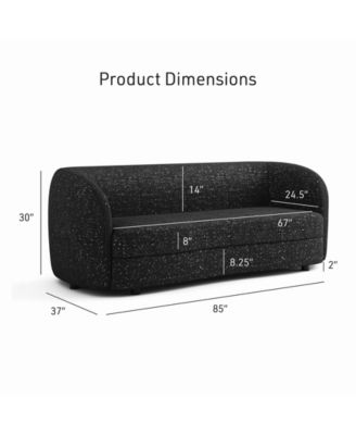 Isabella 82.5" Boucle Fabric Curved Sofa