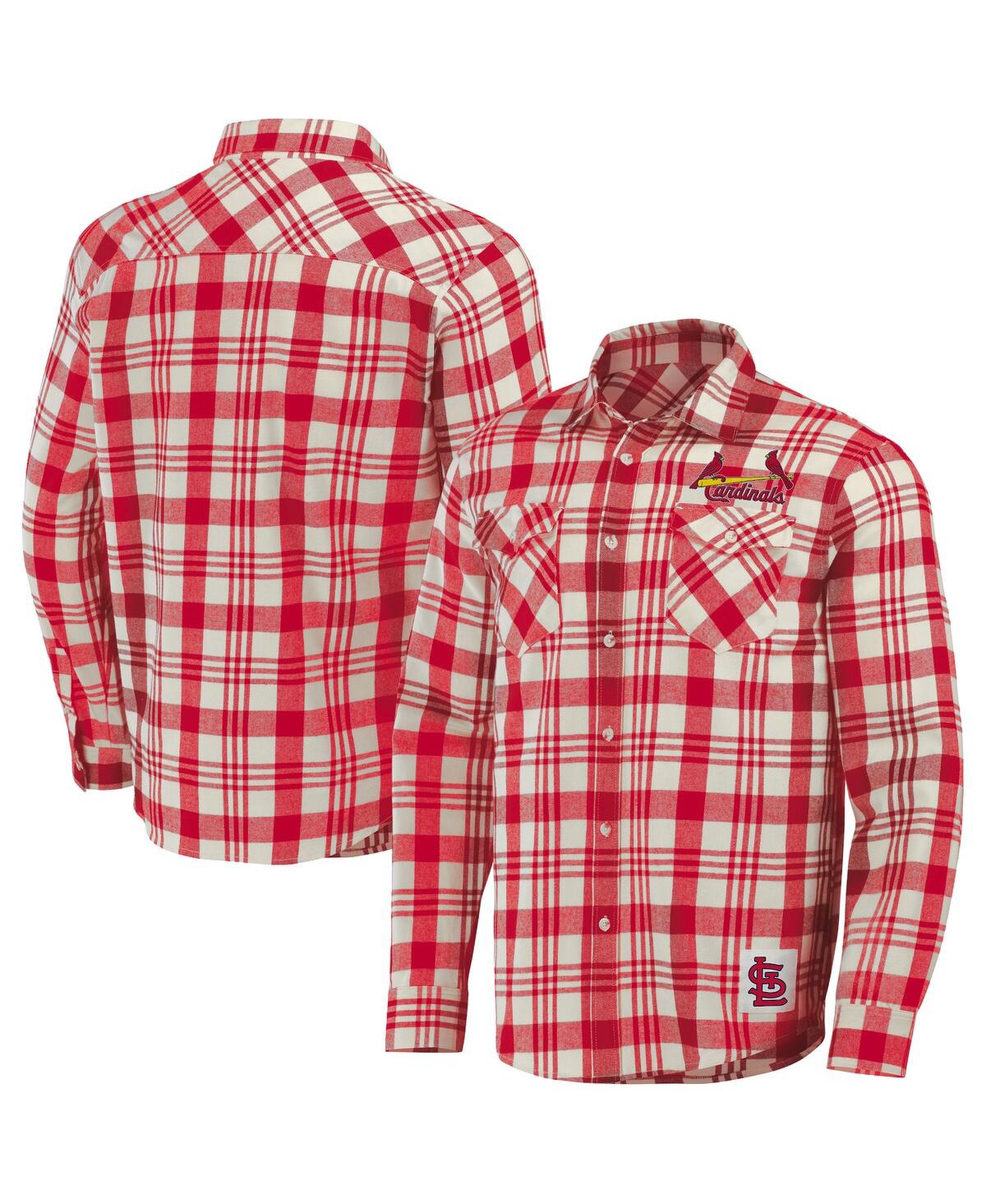 Fanatics Men's Darius Rucker Collection By  Red Philadelphia Phillies Plaid Flannel Button-up Shirt