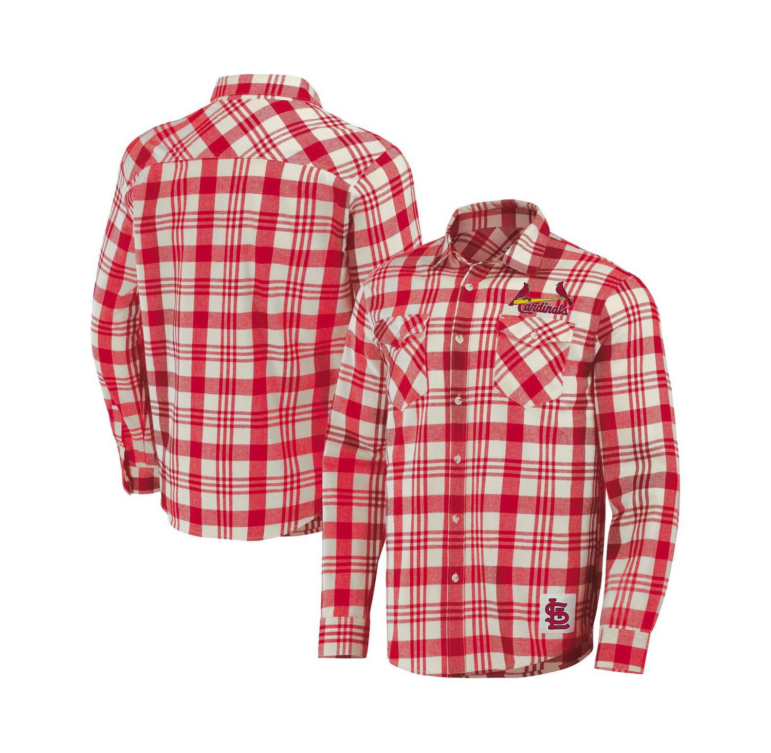 Men's Darius Rucker Collection by Red St. Louis Cardinals Plaid Flannel Button-Up Shirt