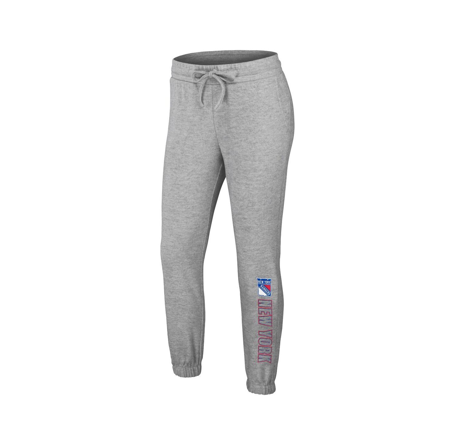 Women's Heather Gray New York Rangers Knit Long Sleeve Tri-Blend T-shirt and Pants Sleep Set